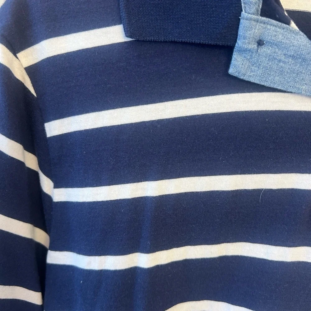 Polo by Ralph Lauren men's large slim fit Navy and white Striped polo Shirt